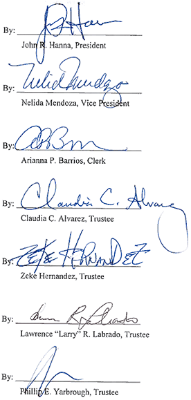 board of trustees signatures