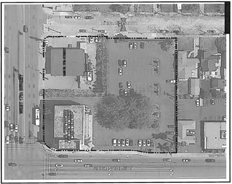 17th St. & Bristol parking lot Aerial view