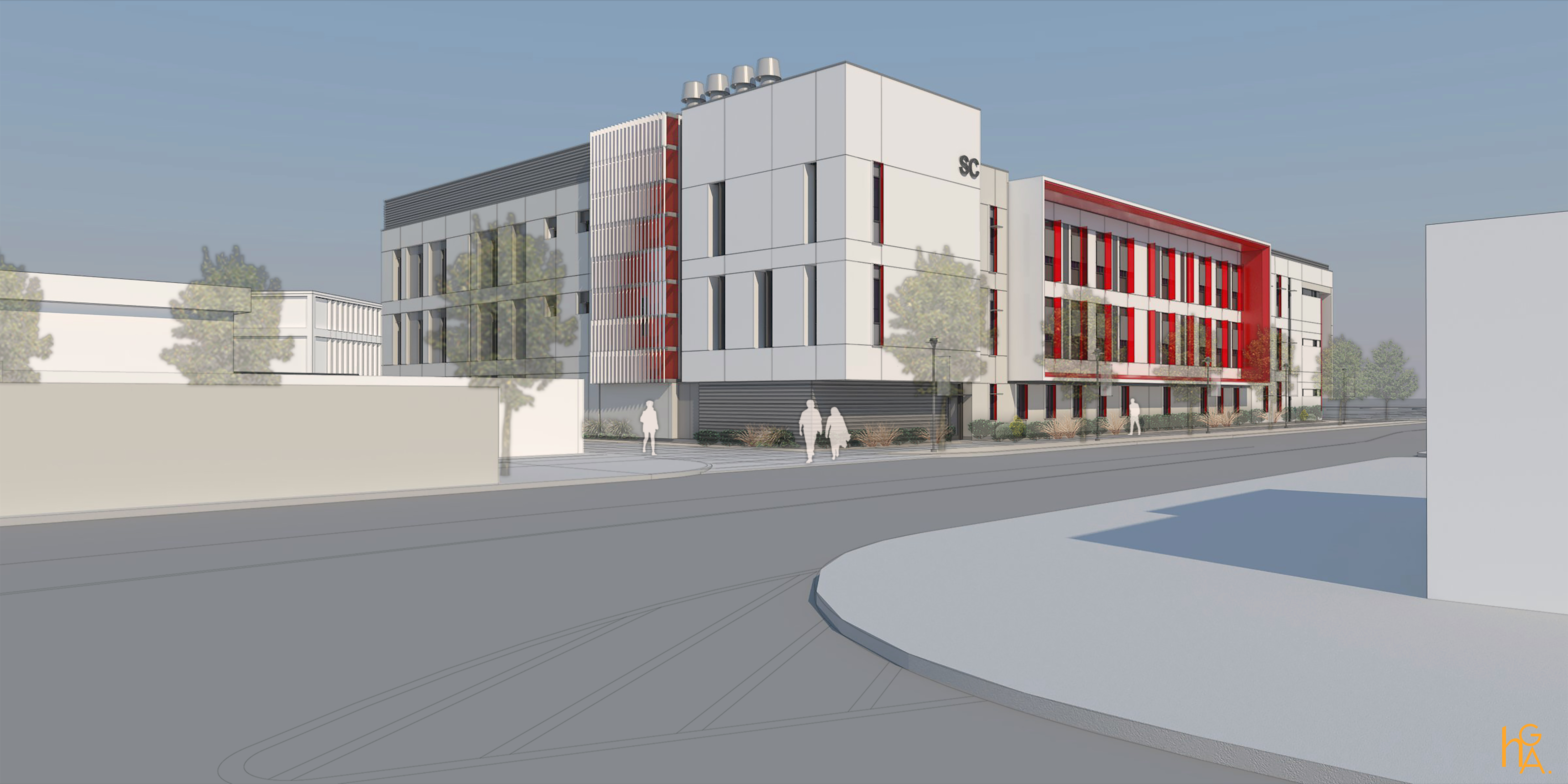 Back exterior rendering of the planned Science Center building