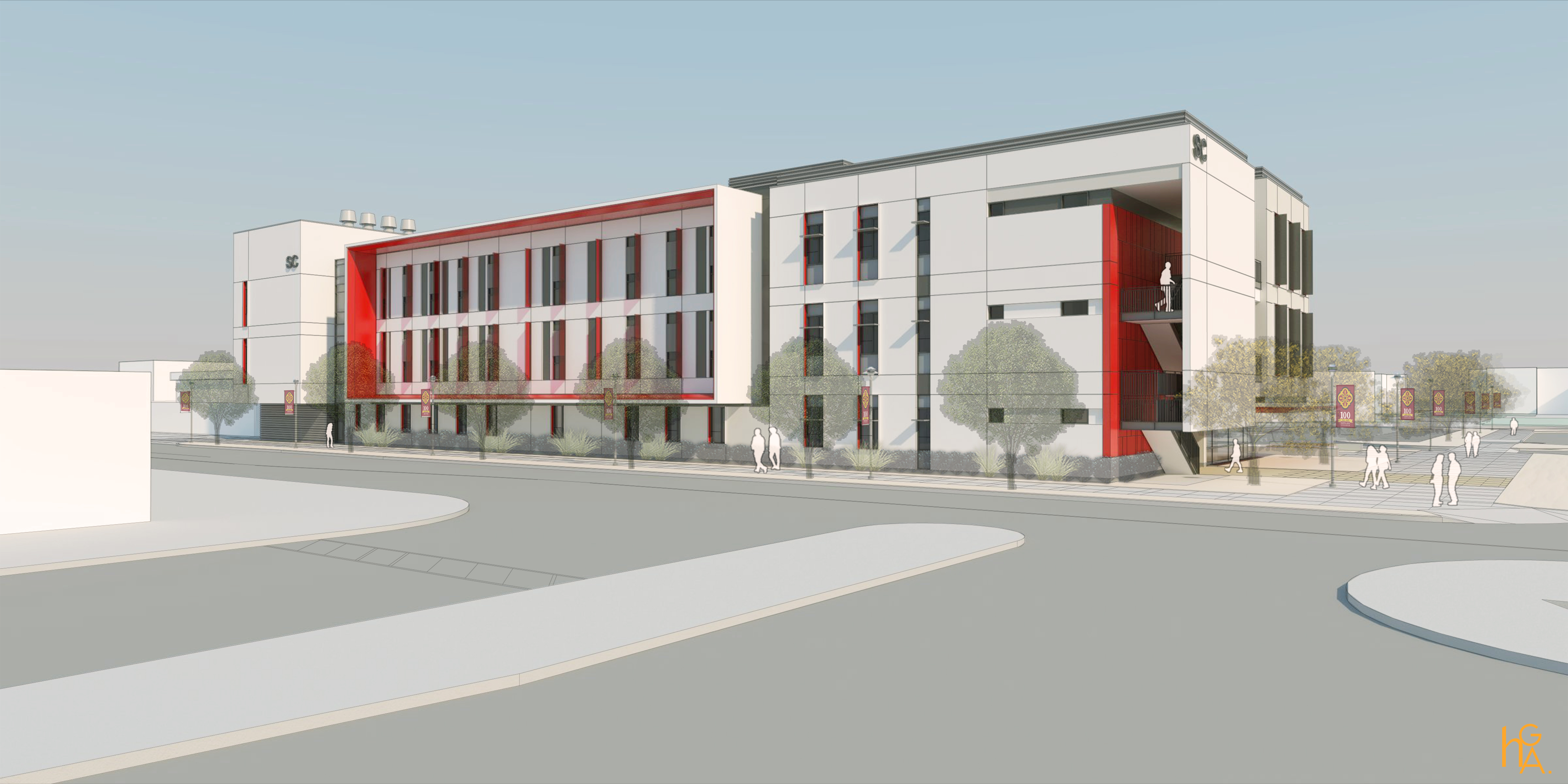 Side exterior rendering of the planned Science Center building