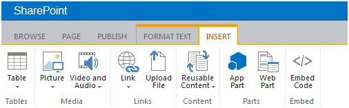 insert tools for sharepoint